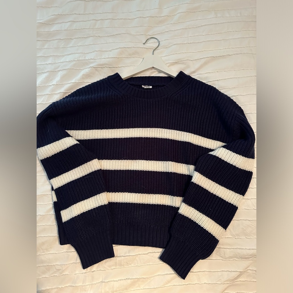 GARAGE Navy & White Knit Sweater